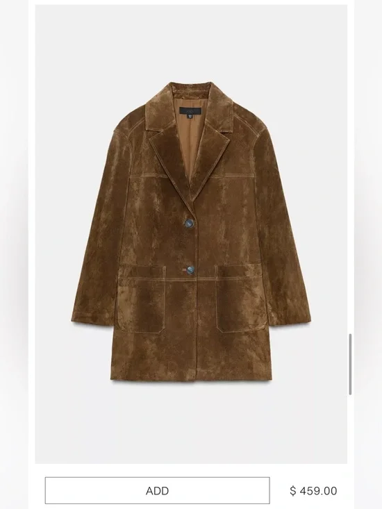 Zara NWT 100% leather long jacket 3046/255 - Picture 3 of 15